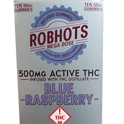 Robhots Megadose 500mg Infused with THC Distillate – Blue Raspberry