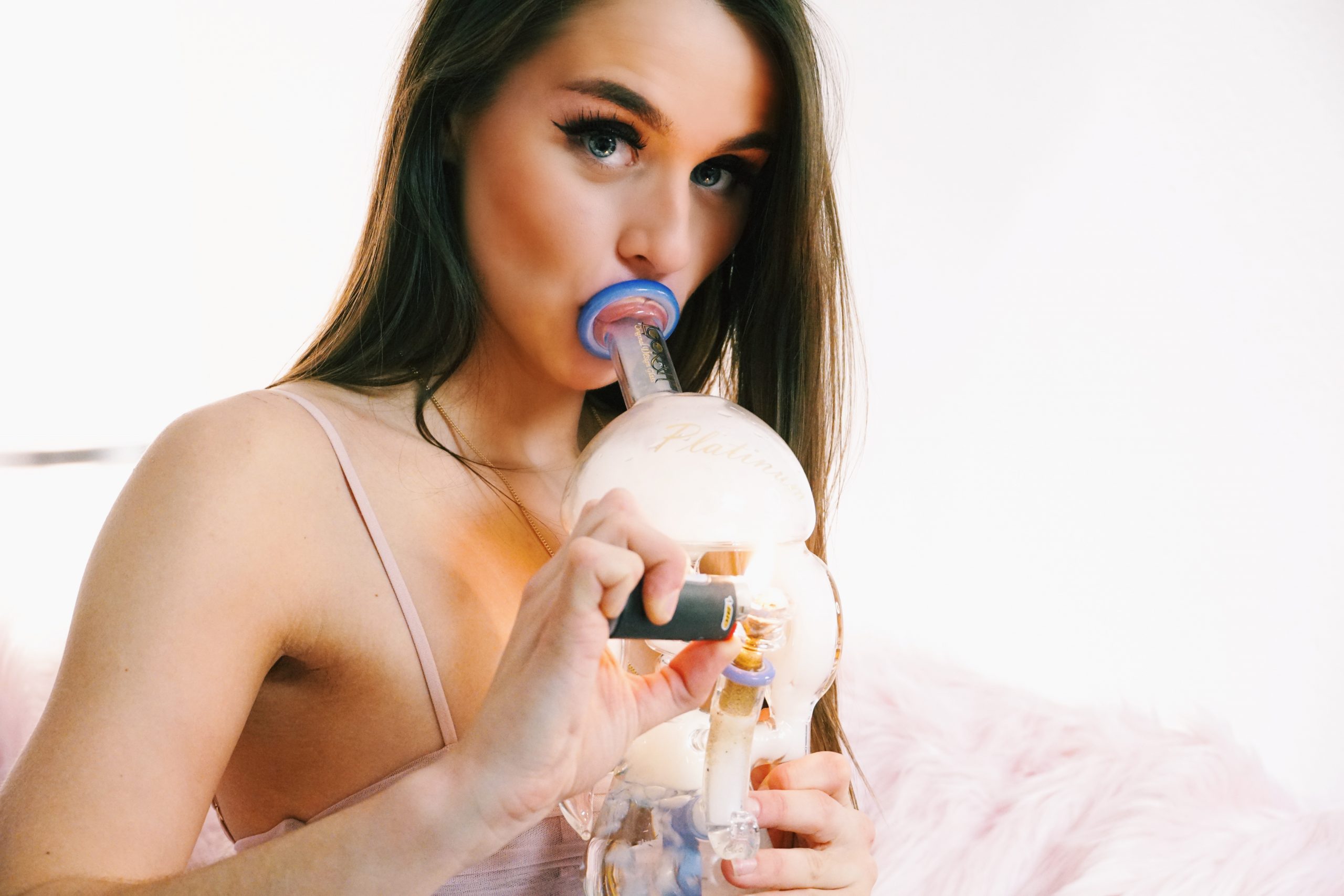 Smoking a bong