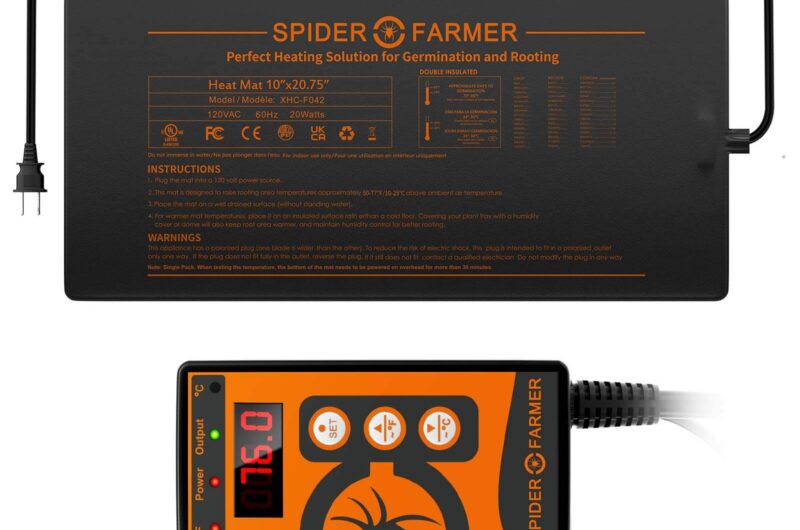 Spider Farmer 10”X20.75” Seedling Heat Mat & Controller Set