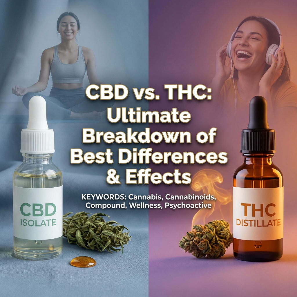 Illustration of CBD vs THC: Ultimate Breakdown of Best Differences & Effects