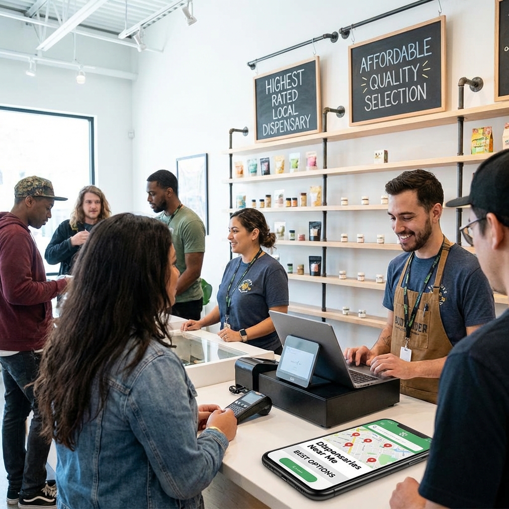 Illustration of Dispensaries Near Me: Best Top-Rated & Affordable Options