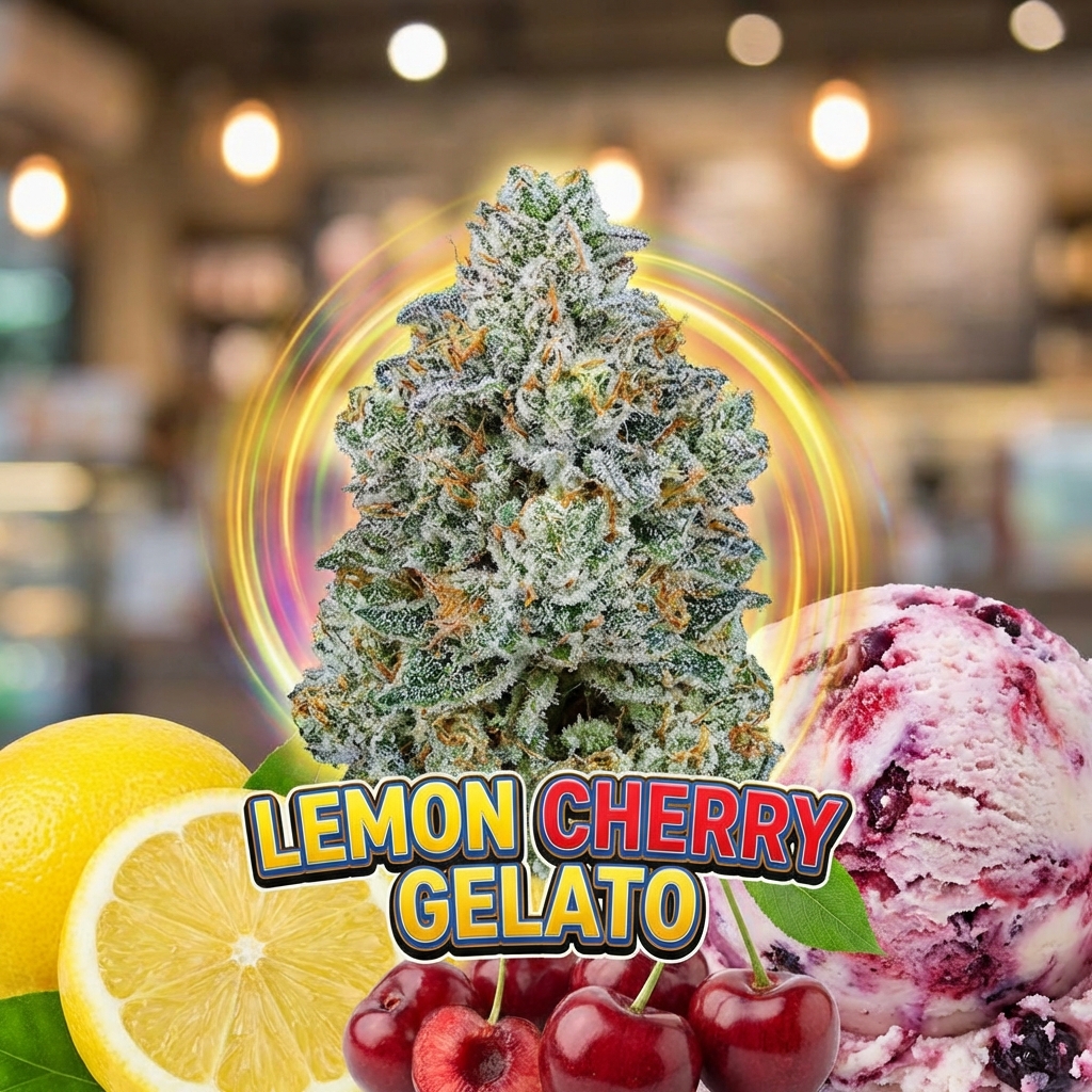 Illustration of Lemon Cherry Gelato Strain: Ultimate Potent High & Stunning Flavors