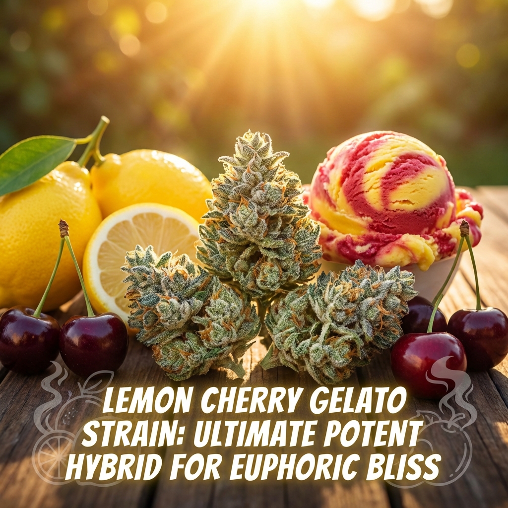 Illustration of Lemon Cherry Gelato Strain: Ultimate Potent Hybrid for Euphoric Bliss